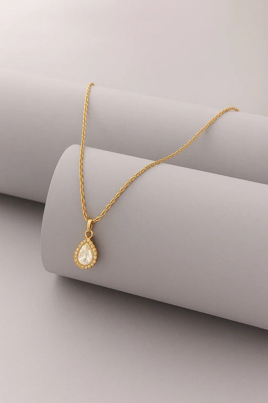Gold-Plated Teardrop Pendant Necklace for Women | Astarra