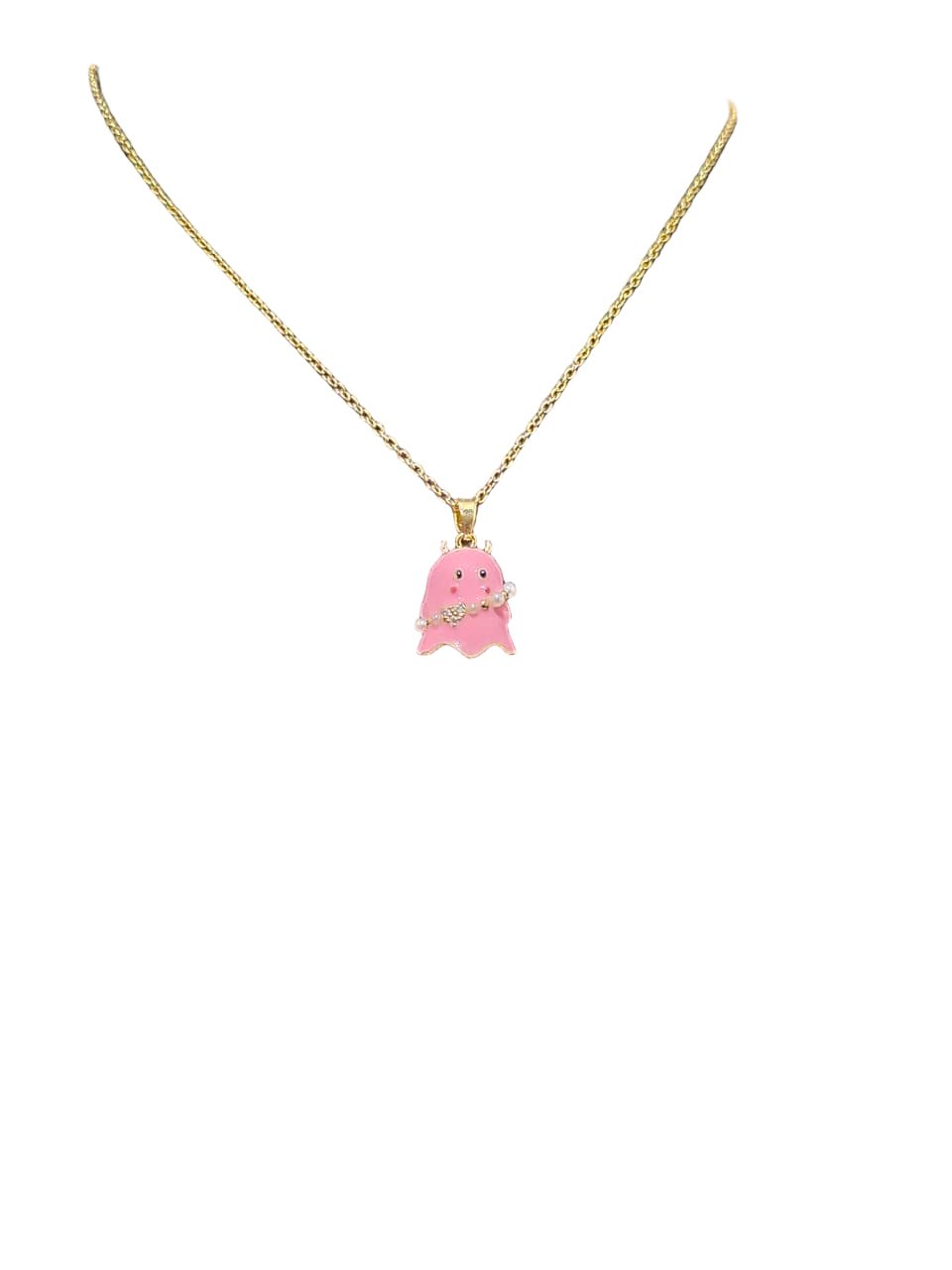 Gold-Plated Pink Cartoon Pendant Necklace for Women & Girls | Astarra