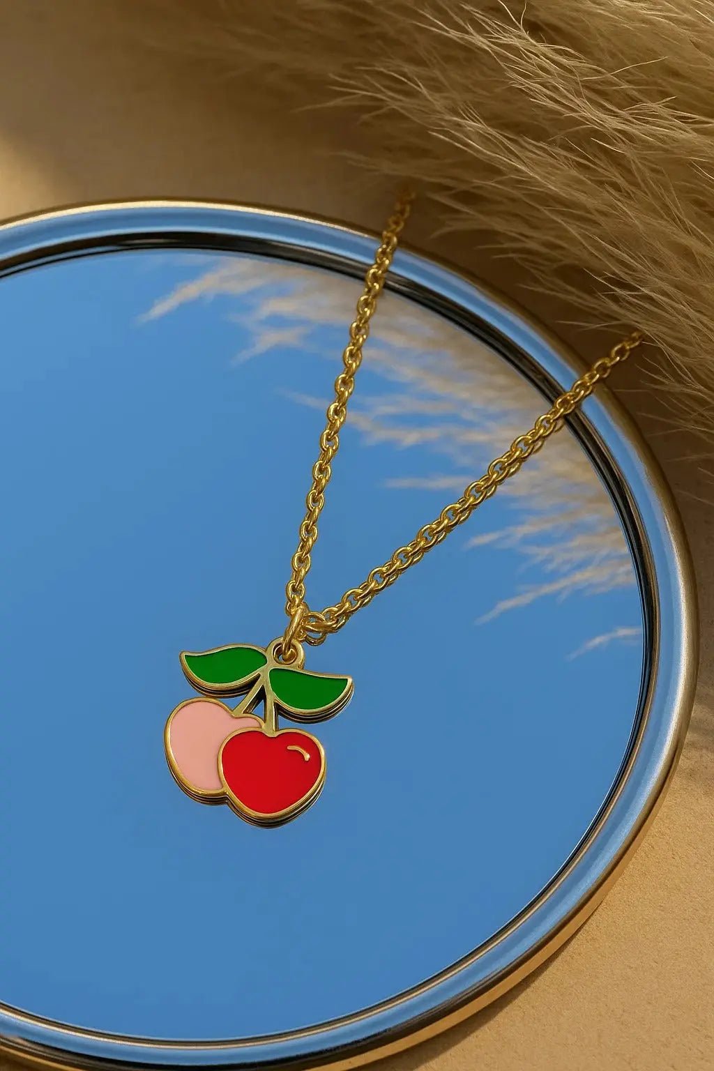 Cherry Pendant Necklace | Gold-Plated Cute Fruit Jewellery  ASTARRA