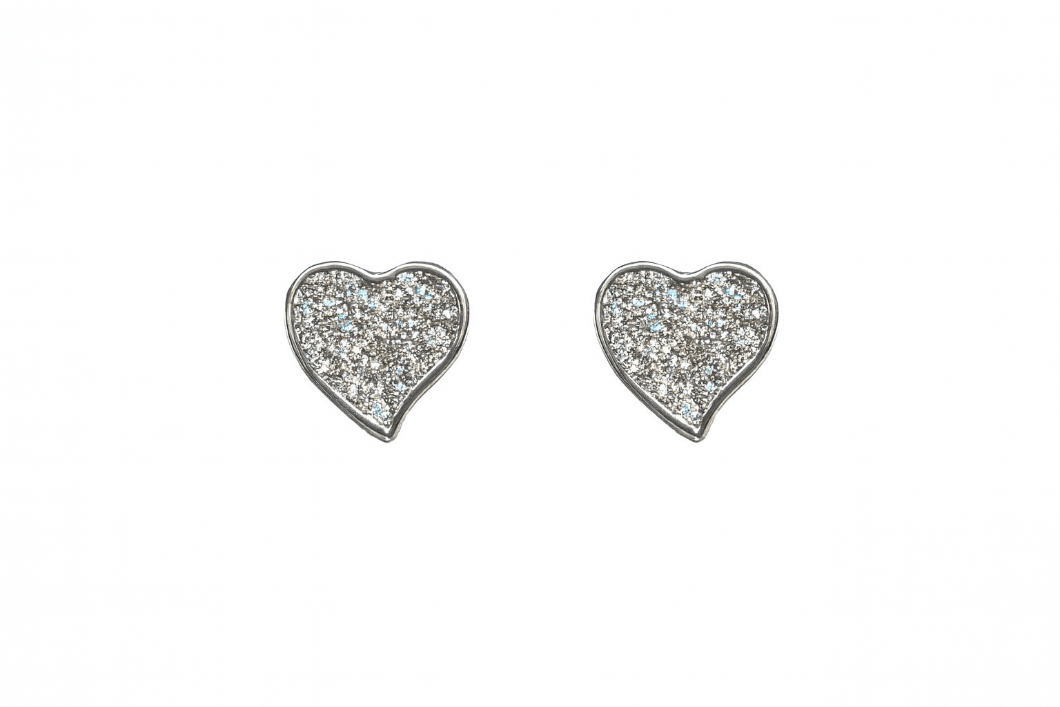 3-in-1 Heart Stud Earrings Set – Glitter, White Enamel & Silver Finish - ASTARRA