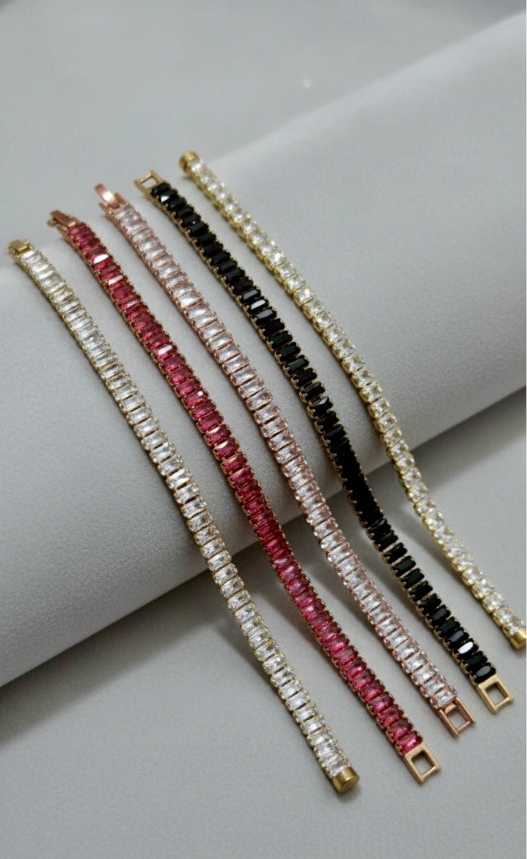 Gold-Plated Black Stone Bracelet