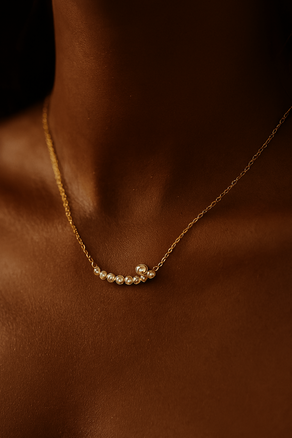Gold-Plated Pearl Bar Necklace