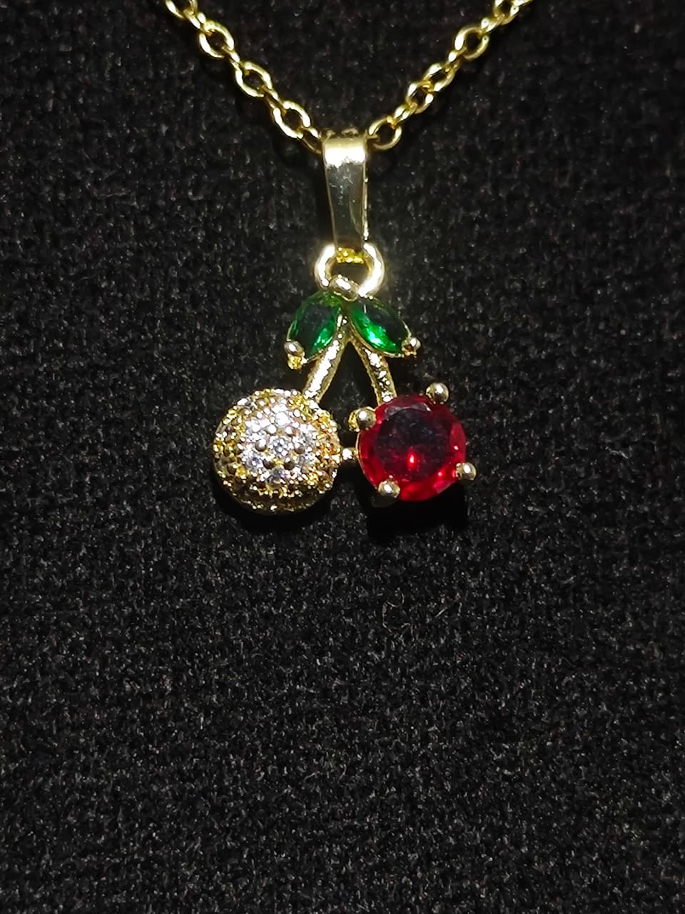 Gold-Plated Cherry Pendant Necklace