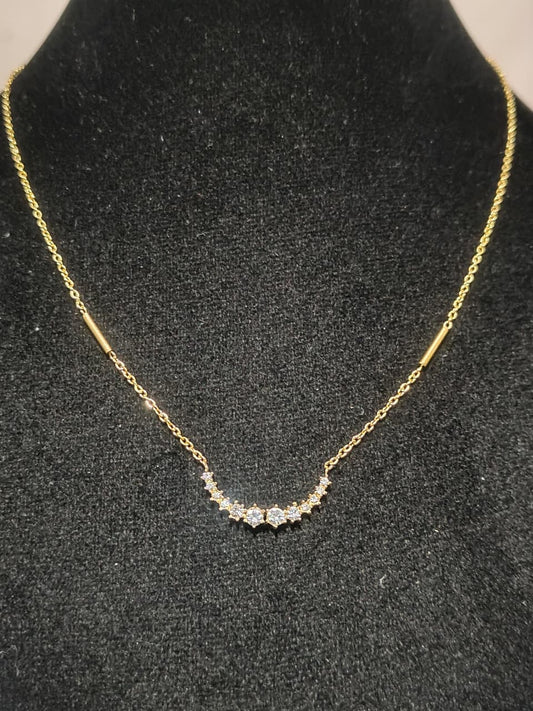 Gold-Plated Crystal Bar Necklace | Elegant Fashion Jewellery