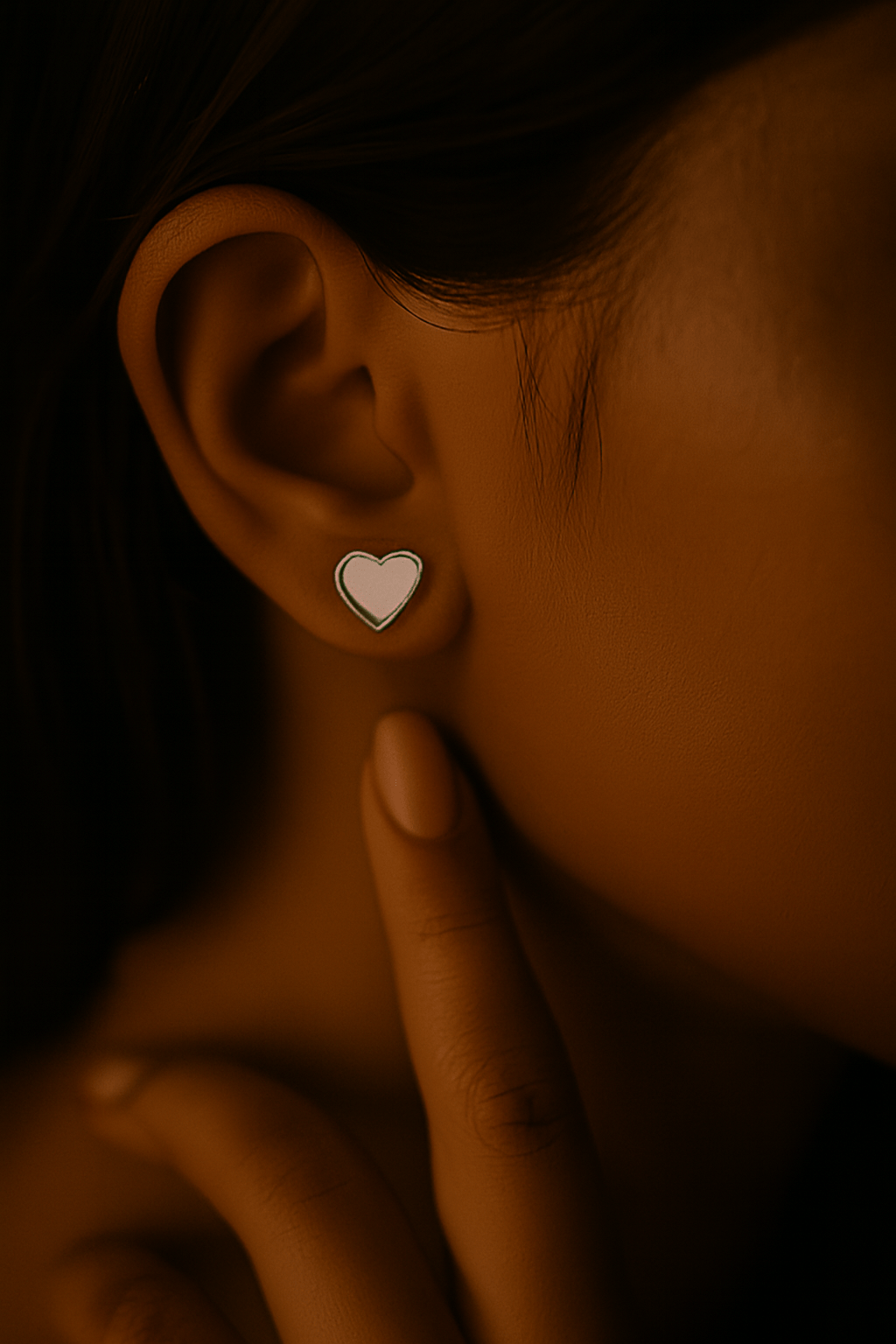 3-in-1 Heart Stud Earrings Set – Glitter, White Enamel & Silver Finish - ASTARRA