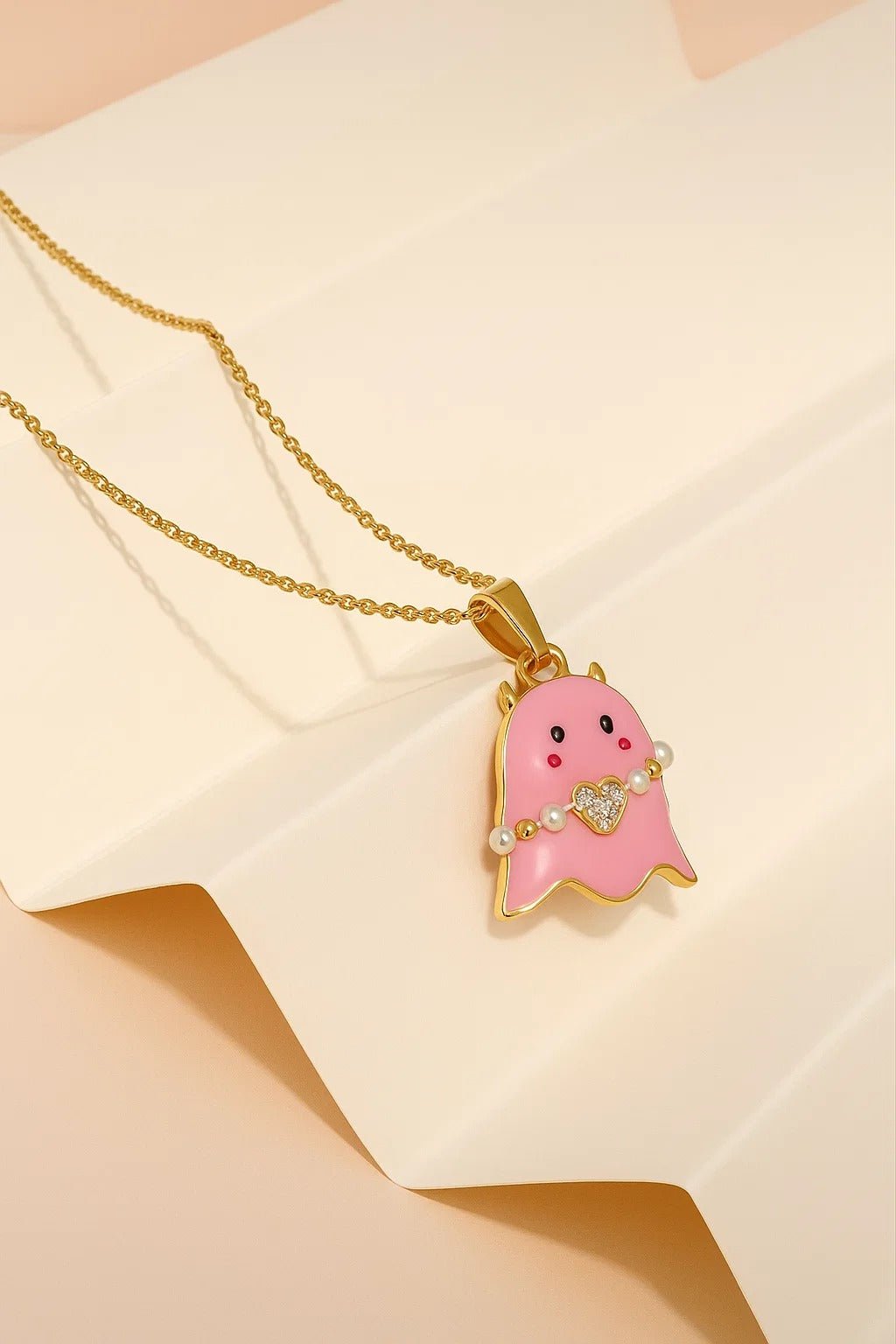 Gold-Plated Pink Cartoon Pendant Necklace for Women & Girls | Astarra