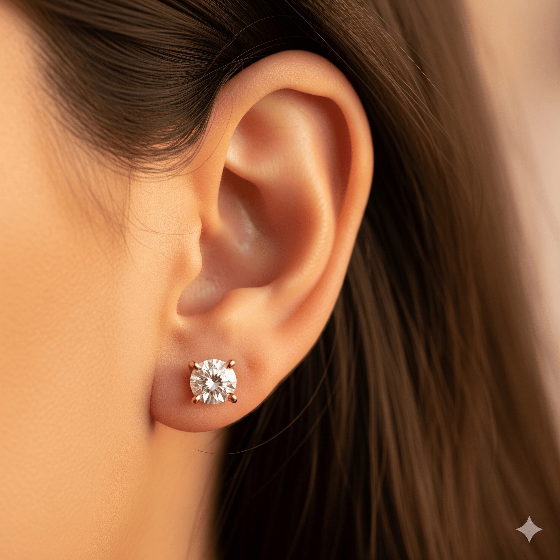  Gold-Plated Crystal Floral Stud Earring Set
