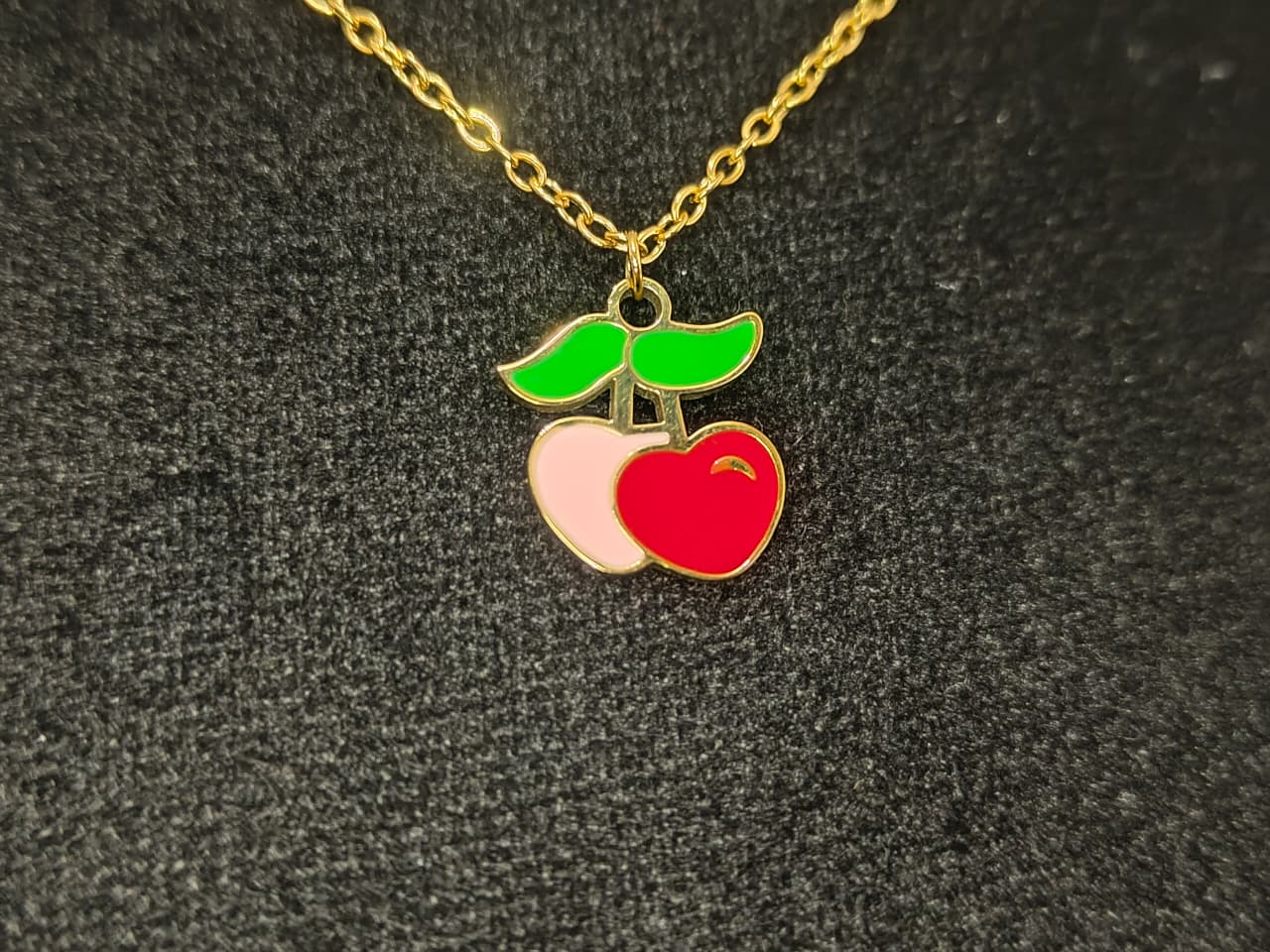 Cherry Pendant Necklace | Gold-Plated Cute Fruit Jewellery