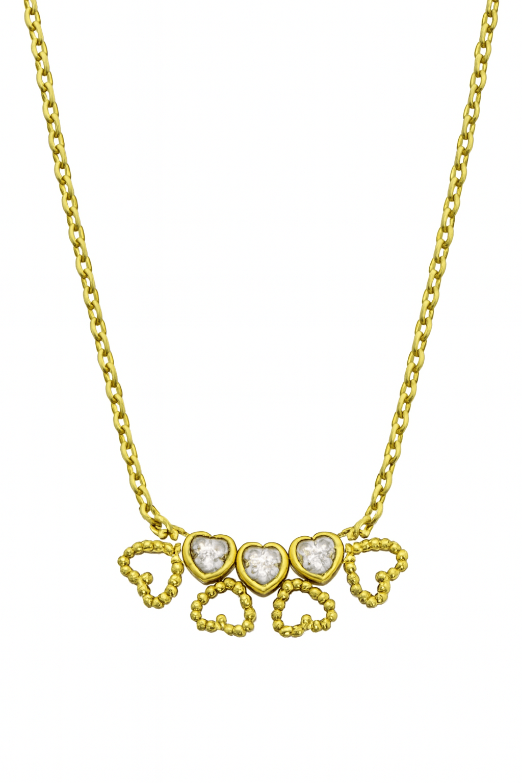 Gold-Plated Crystal Heart Pendant Necklace,