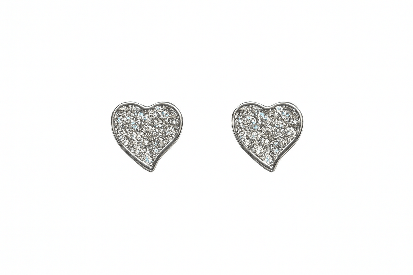 3-in-1 Heart Stud Earrings Set – Glitter, White Enamel & Silver Finish - ASTARRA