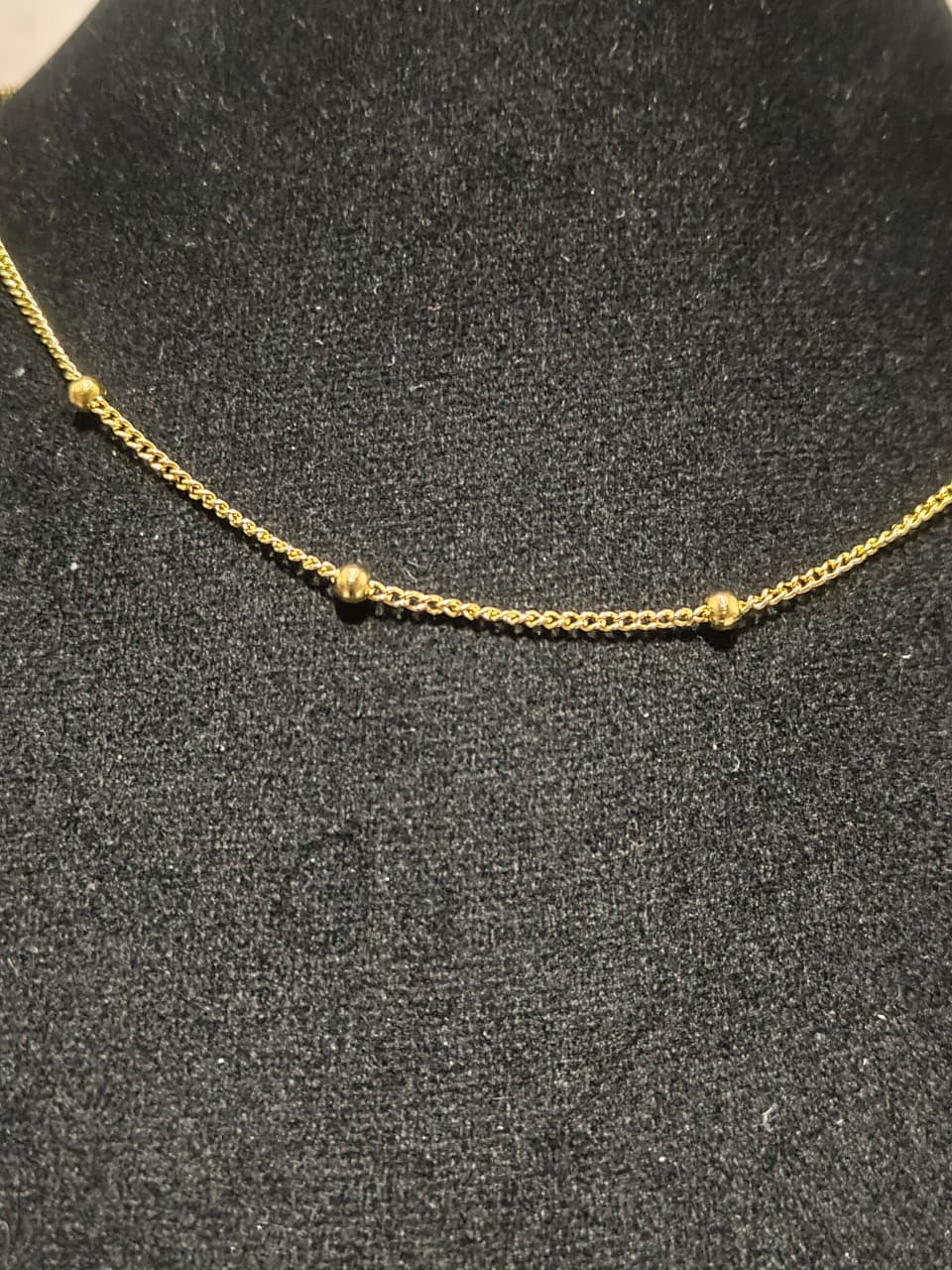 Gold-Plated Bead Chain Necklace
